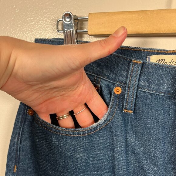 Madewell Baggy Straight Jeans Size 28 Dark Worn Indigo Wash High Rise Slouchy - Picture 7 of 15